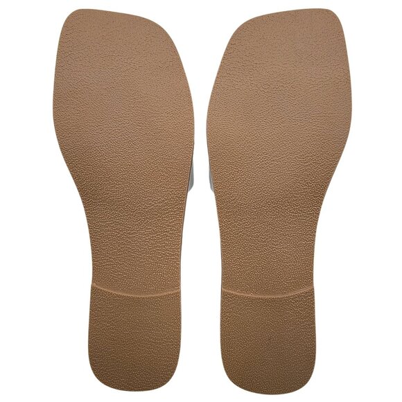 Womens Size 8M White Canopy Sandal Leather Slip On Embellished Jewels In Box - Picture 3 of 8